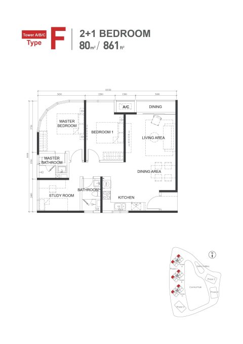 Type-F-861sqft-21Bed2Bath-Floor-Plan-480x679